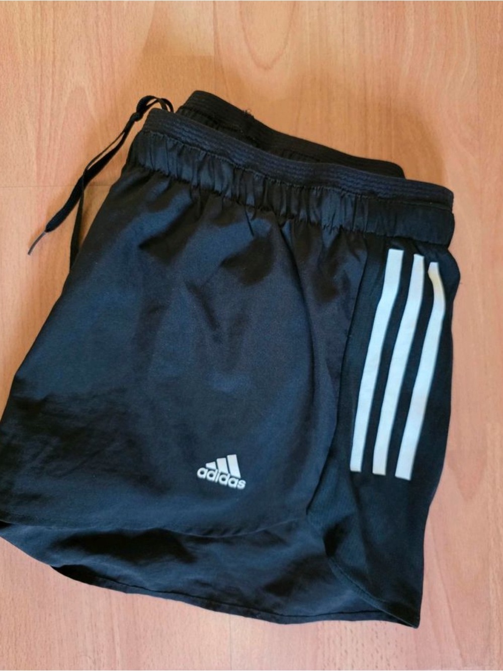 adidas Black Athletic Shorts with White 3-Stripe